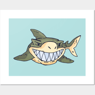 Cute Shark Cartoon Posters and Art